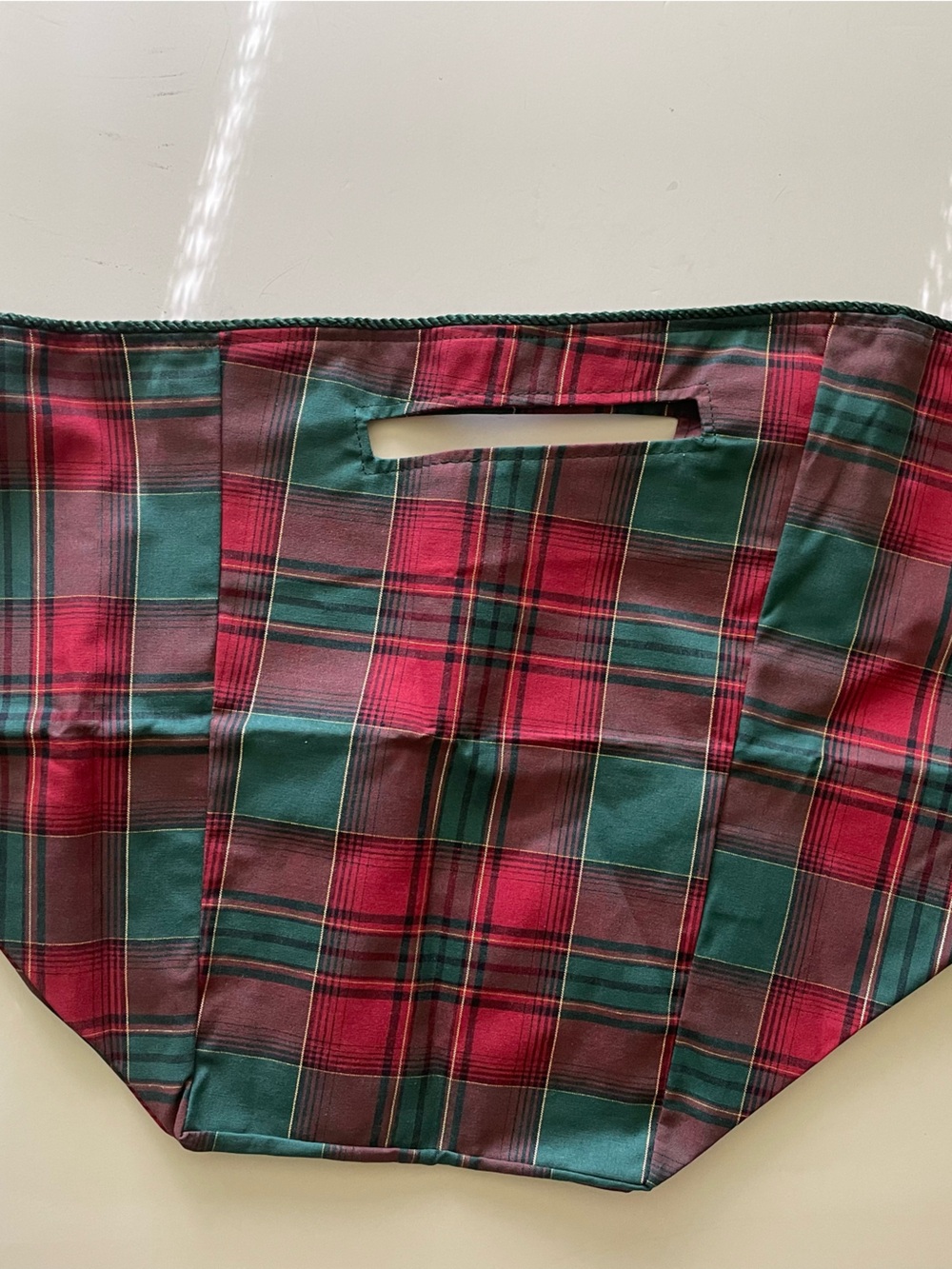 Longaberger Basket Liner Newspaper Plaid W15 1/8” x H14 1/4”